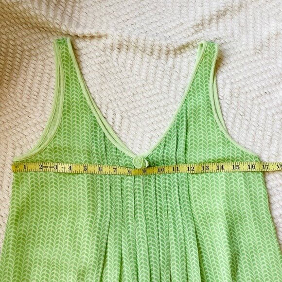 Vintage-Style Lime Green Sleeveless Midi Dress With V-Neck & Rosette Size S - Picture 5 of 9